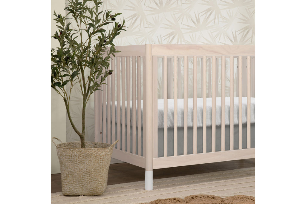 M12901NXW,Gelato 4-in-1 Convertible Crib  White Color Feet With Toddler Bed Conversion Kit in Washed Natural