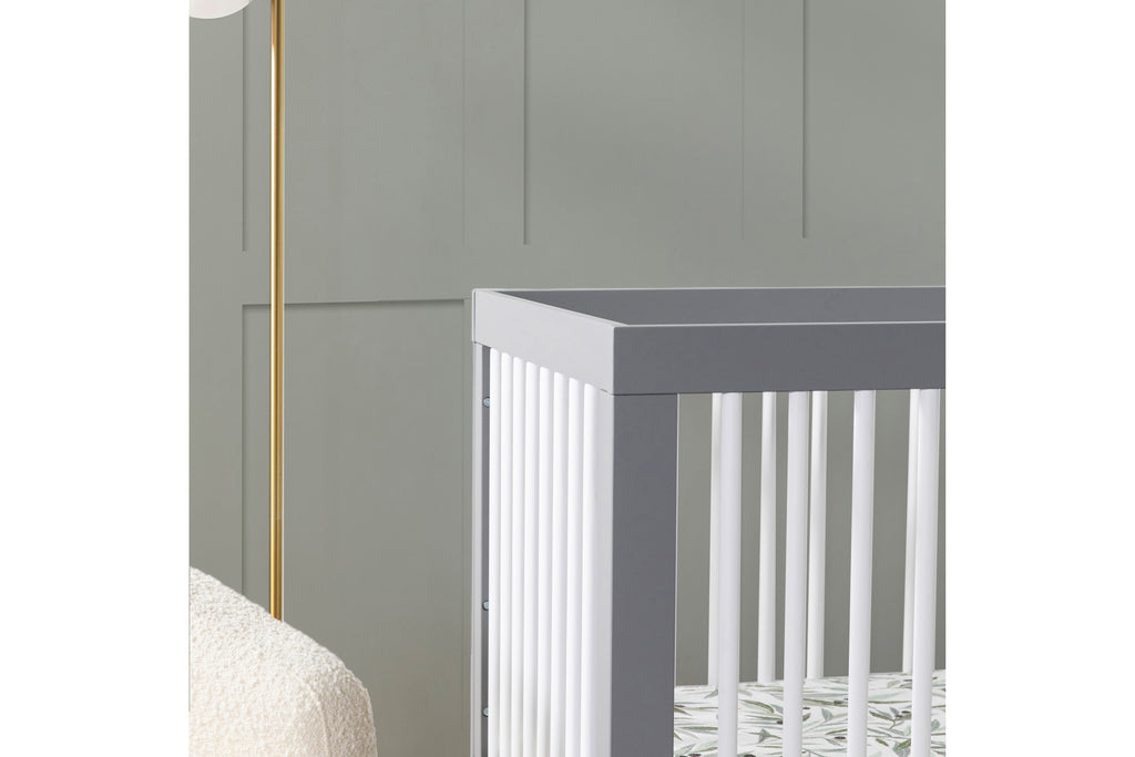 M4201GW,Hudson 3-in-1 Convertible Crib with Toddler Bed Conversion Kit in Grey/White