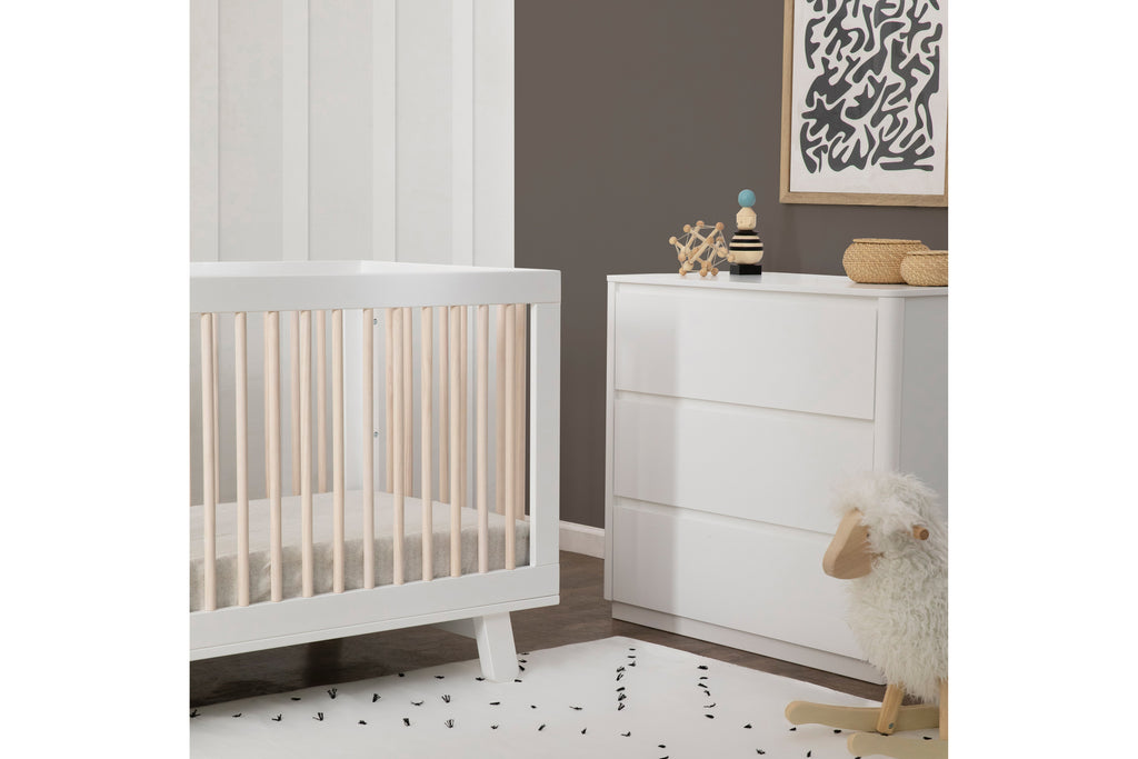 M4201WNX,Hudson 3-in-1 Convertible Crib Toddler Bed Conversion Kit in White/Washed Natural