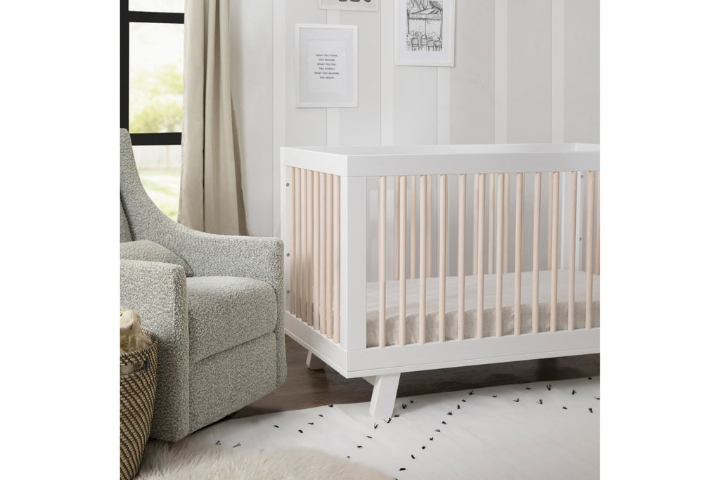 M4201WNX,Hudson 3-in-1 Convertible Crib Toddler Bed Conversion Kit in White/Washed Natural