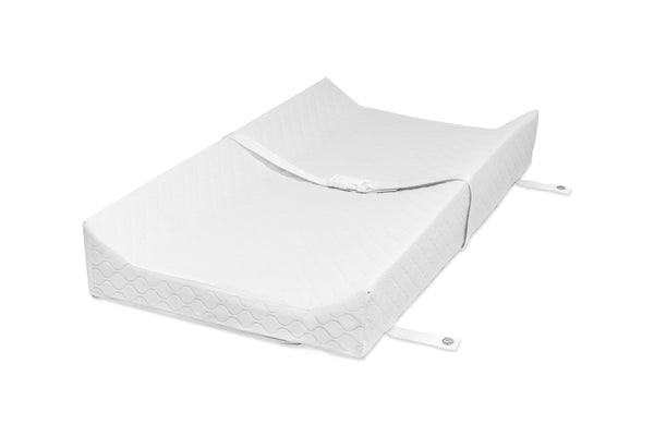 M5319BL, Pure 31 inch Non-Toxic Contour Changing Pad Cover at angle, babyletto non toxic hypoallergenic