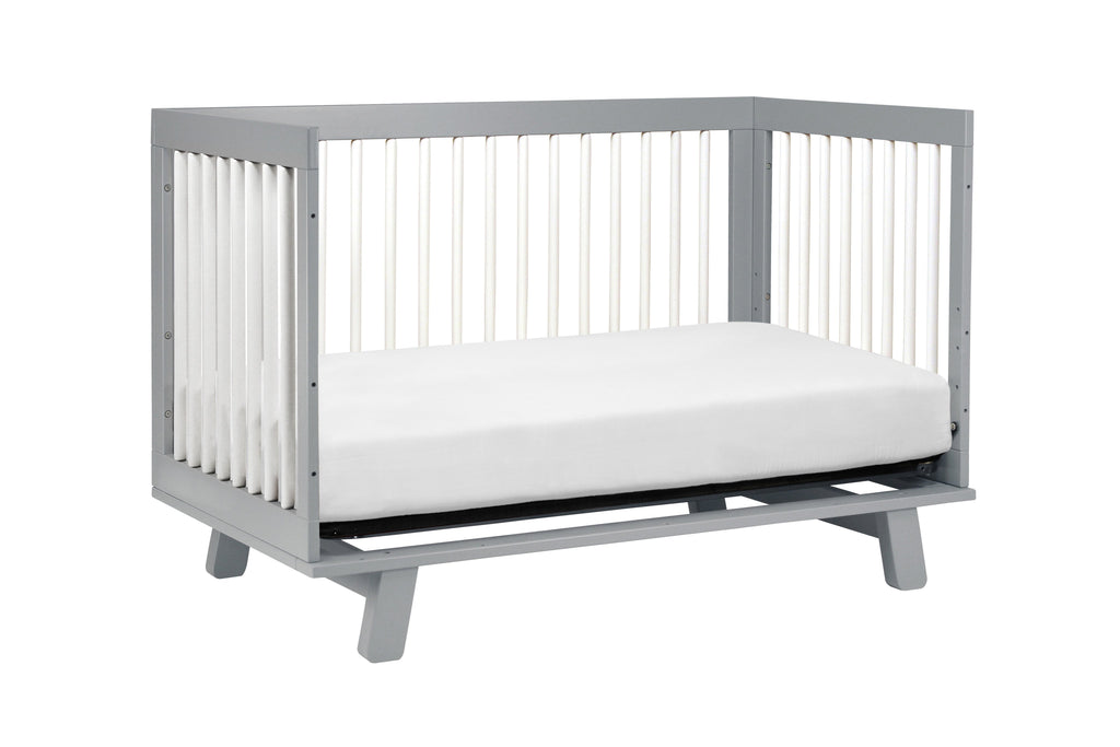 M4201GW,Hudson 3-in-1 Convertible Crib with Toddler Bed Conversion Kit in Grey/White