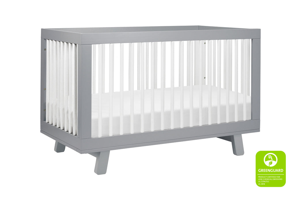 M4201GW,Hudson 3-in-1 Convertible Crib with Toddler Bed Conversion Kit in Grey/White