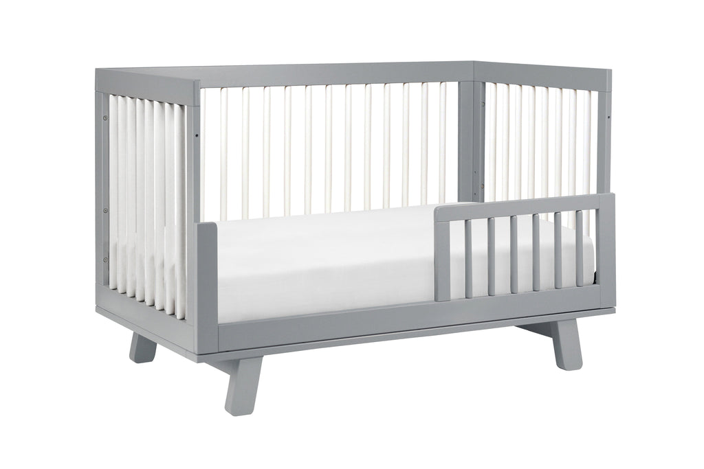 M4201GW,Hudson 3-in-1 Convertible Crib with Toddler Bed Conversion Kit in Grey/White