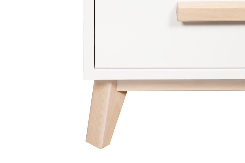 M5823WNX,Scoot 3-Drawer Changer Dresser in White/Washed Natural Finish