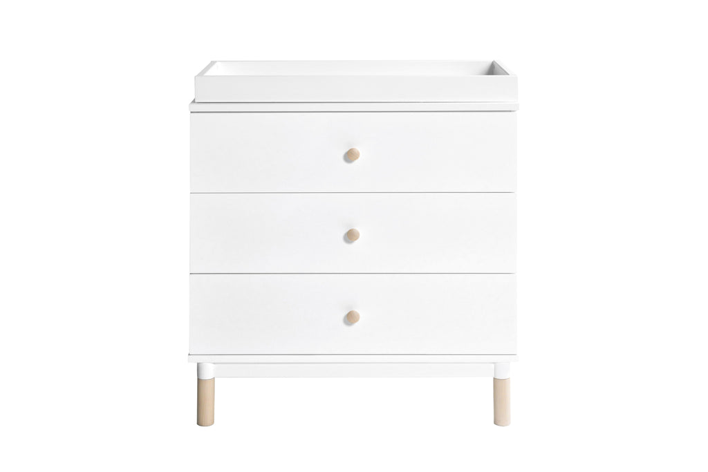 M12923WNX,Gelato 3-Drawer Changer Dresser  Washed Natural Kb w/Removable Changing Tray In White