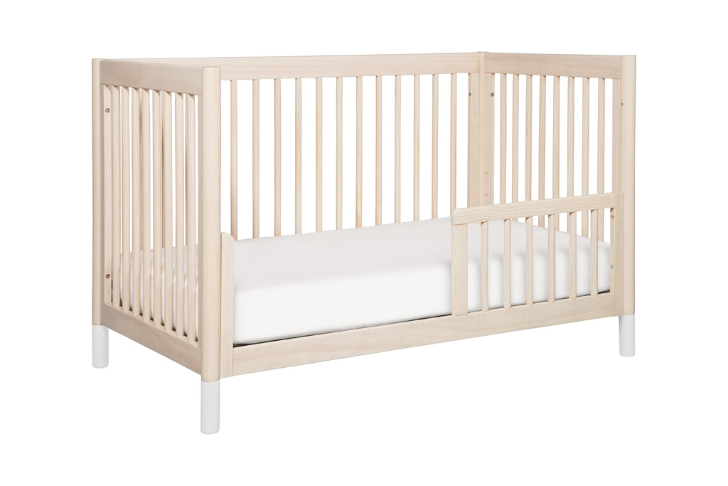 M12901NXW,Gelato 4-in-1 Convertible Crib  White Color Feet With Toddler Bed Conversion Kit in Washed Natural