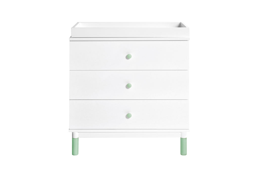 M12923WNX,Gelato 3-Drawer Changer Dresser  Washed Natural Kb w/Removable Changing Tray In White