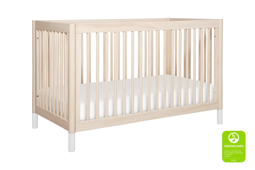 M12901NXW,Gelato 4-in-1 Convertible Crib  White Color Feet With Toddler Bed Conversion Kit in Washed Natural