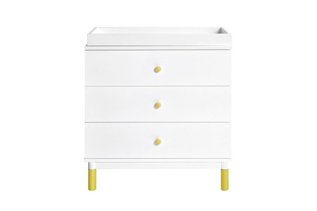 M12923WNX,Gelato 3-Drawer Changer Dresser  Washed Natural Kb w/Removable Changing Tray In White
