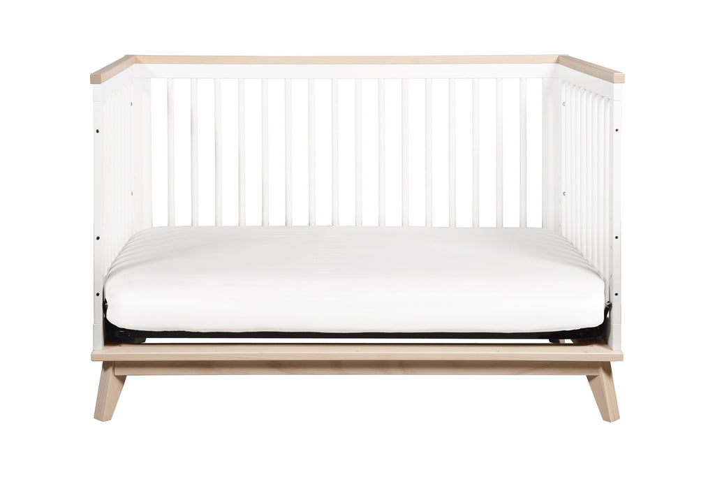 M5801WNX,Scoot 3-in-1 Convertible Crib With Toddler Bed Conversion Kit in White/Washed Natural